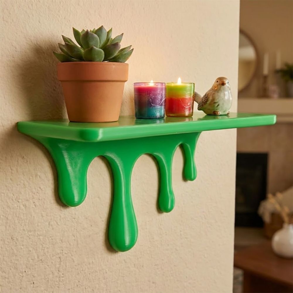 3D Printing Pot - 3D Printed Drip Floating Shelf Wall-Mounted