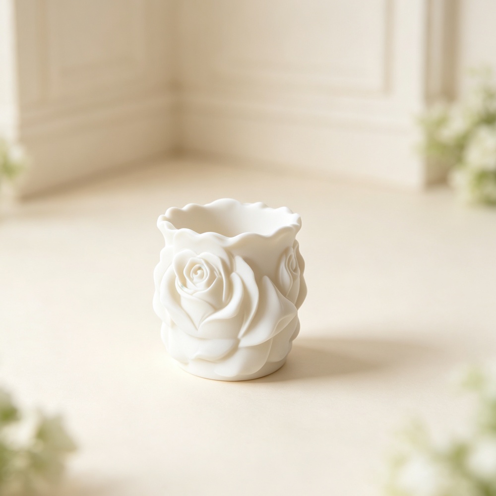 3D Printed White Rose Planter  - 3D Printing Pot review and price