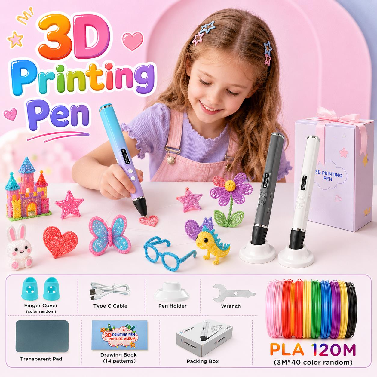 3D Printing Pen Kids with Type - Carbon Fiber Filament review and price