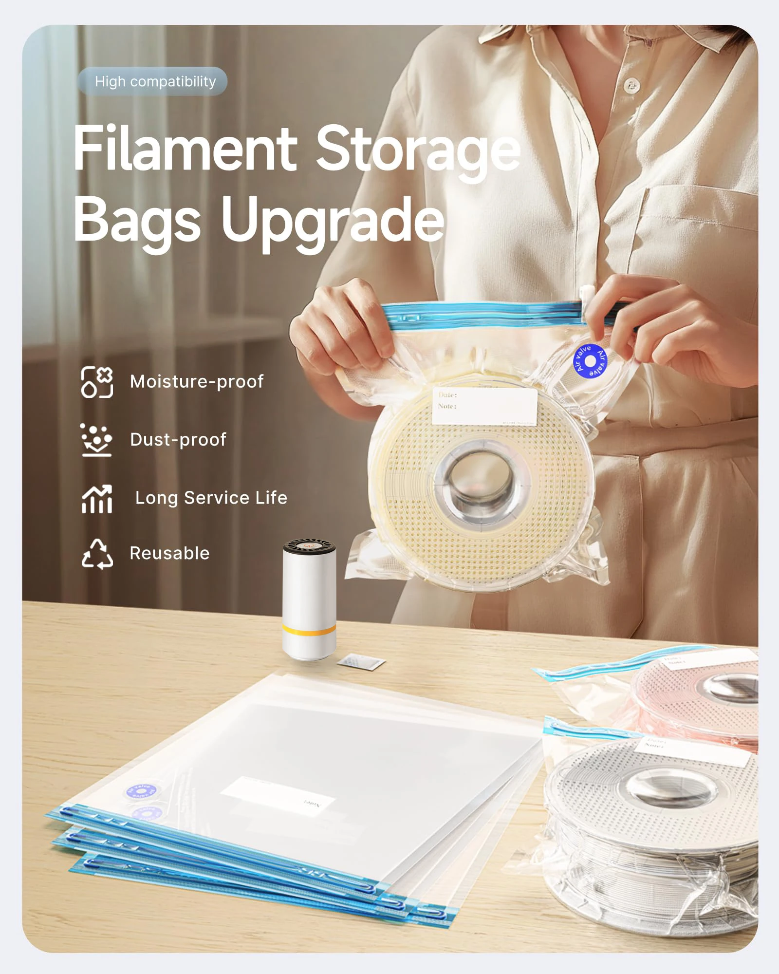 3D Printer Filament Vacuum Bag - Carbon Fiber Filament review and price